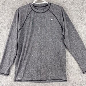 Nike Shirt Mens Small Gray Athletic LS Tee‎ Outdoor Running Gym Training Athlete